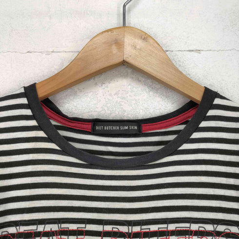 ダイエットブッチャースリムスキン DIET BUTCHER SLIM SKIN アーティスト刺繍 ボーダーTシャツ メンズ
